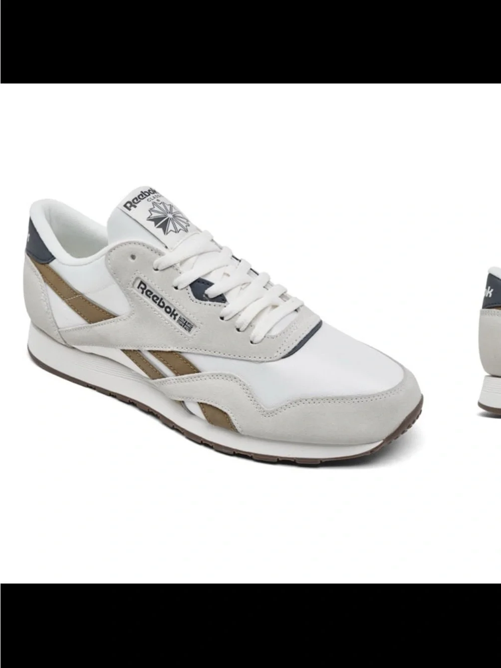 NWB Reebok men’s classic nylon casual sneakers chalk brown beige size 12